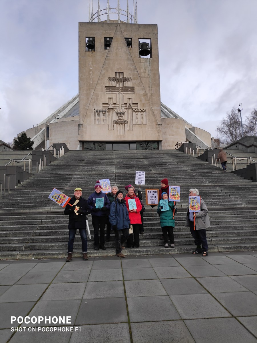 Christians protest at Cathedrals across England & Wales over fossil